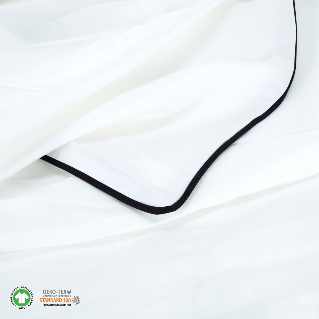 Black Piping Bundle White Sheet