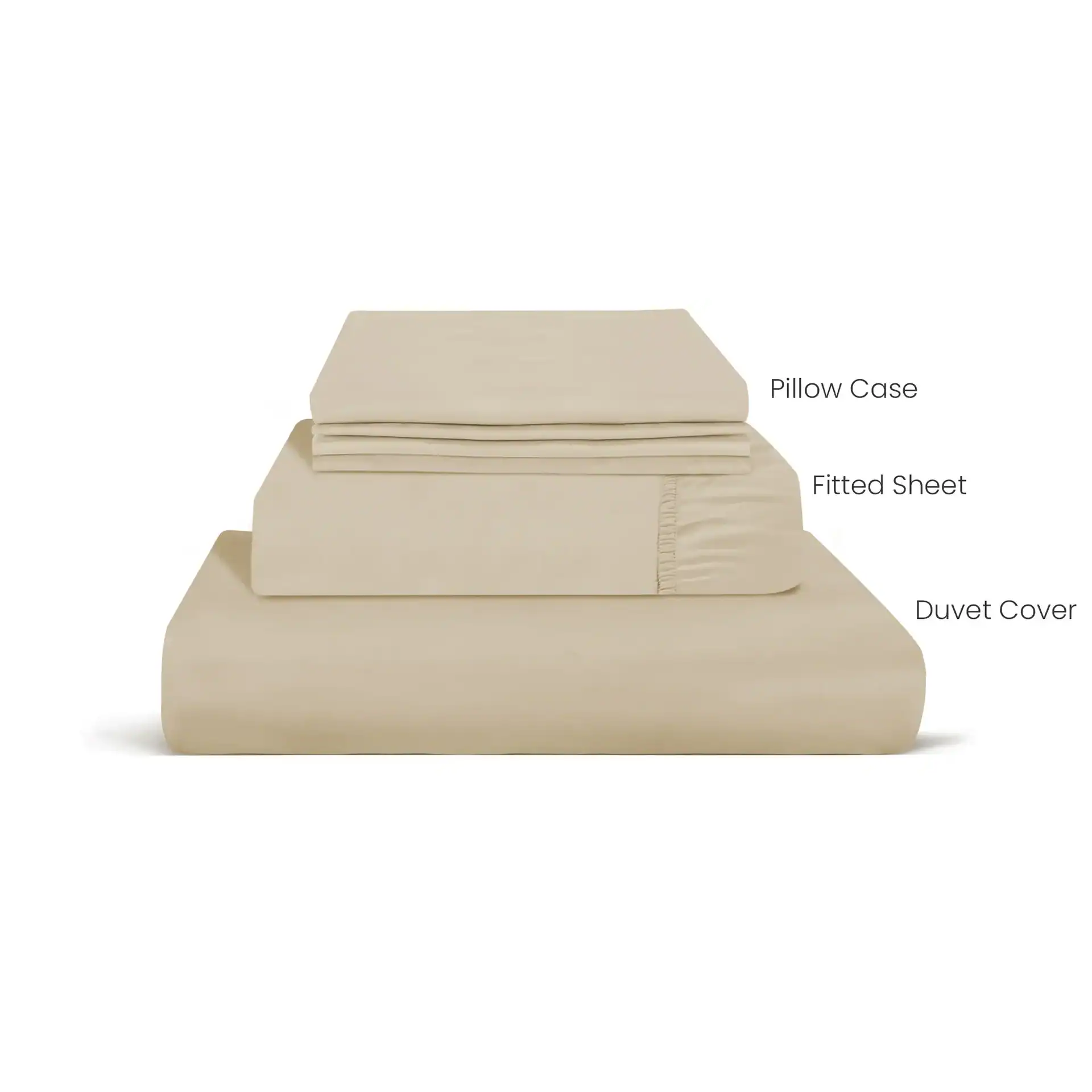 Solid bundle set bedsheets in beige color from ulinen bedding - home of organic cotton bedding