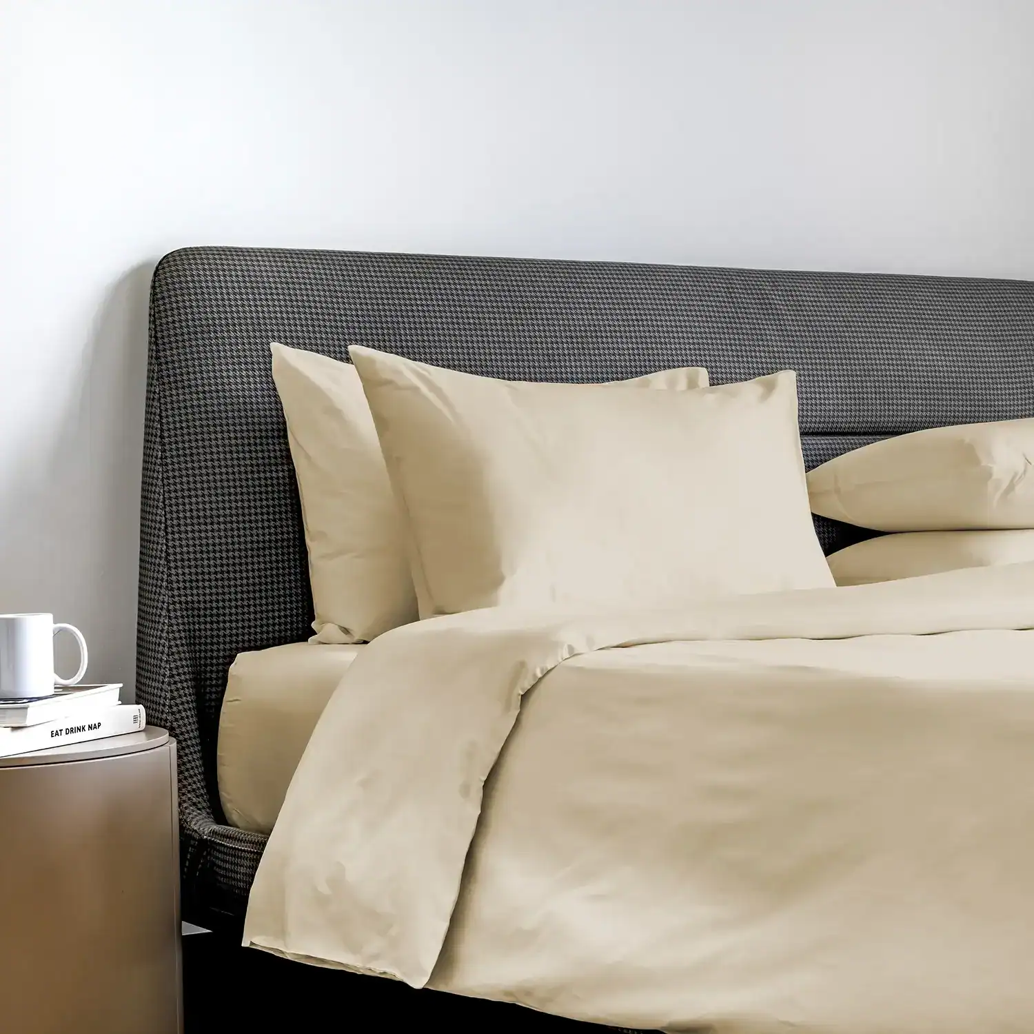 Solid bundle set bedsheets in beige color from ulinen bedding - home of organic cotton bedding