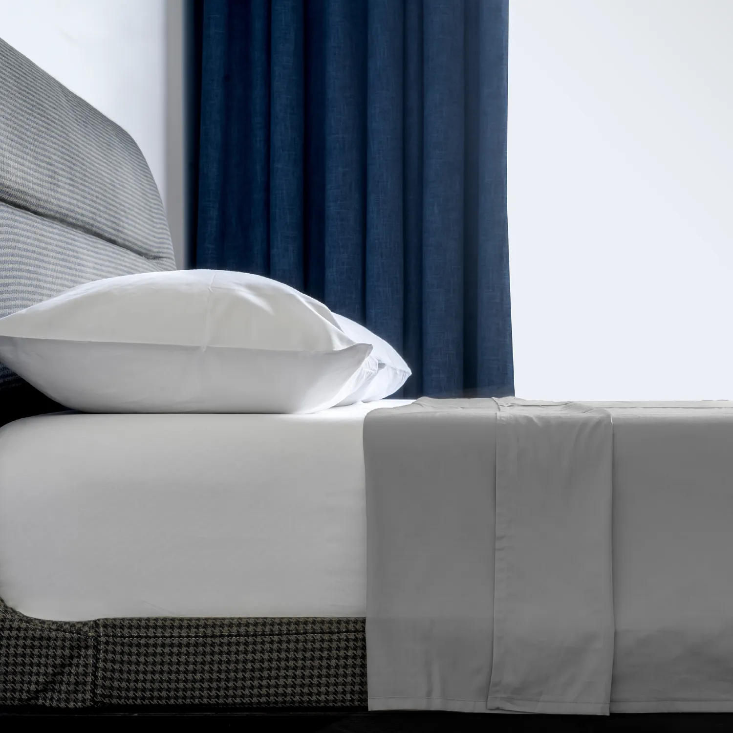 ulinen light grey flat sheet in 100% organic cotton