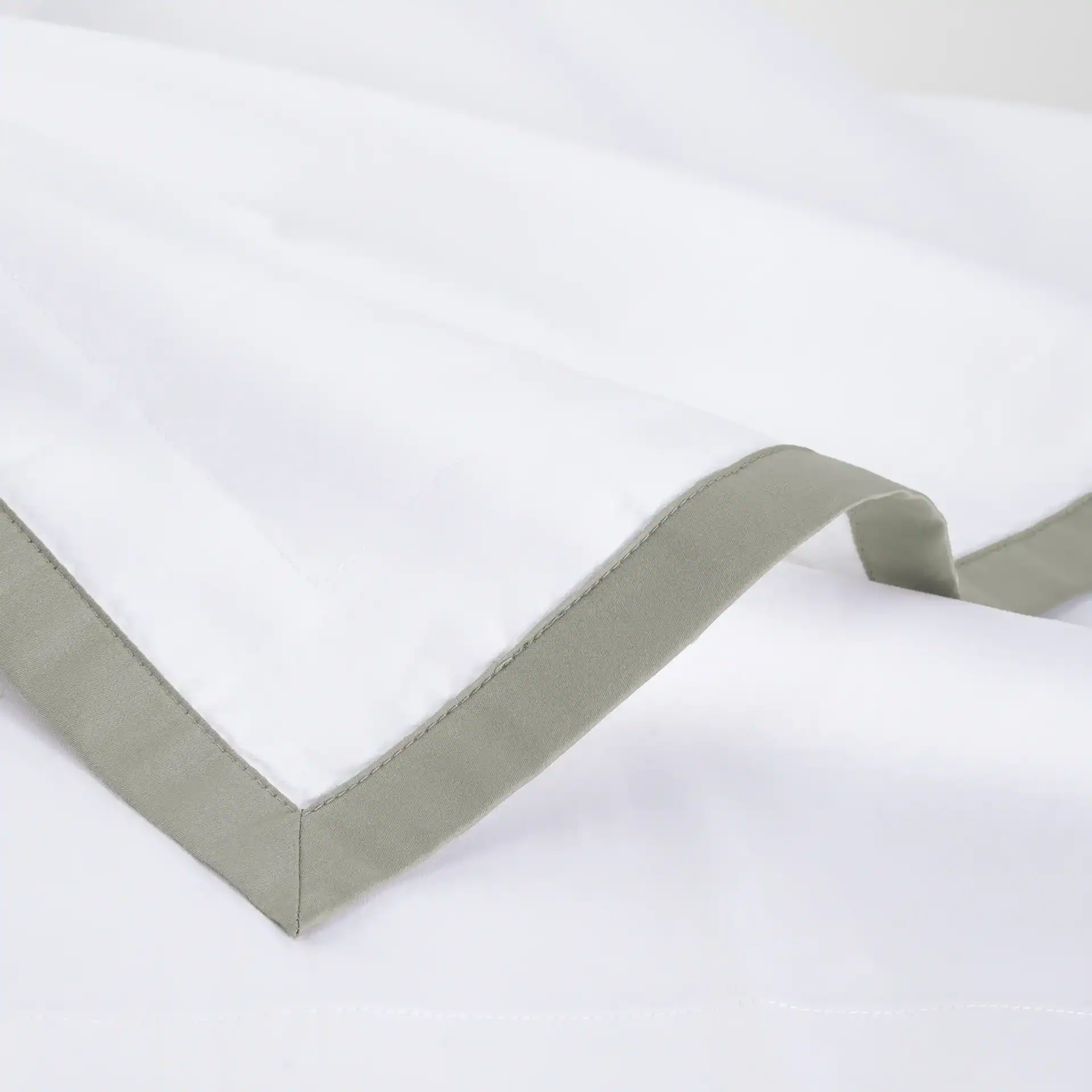 border flange bundle set in sage- close up photo from u'linen