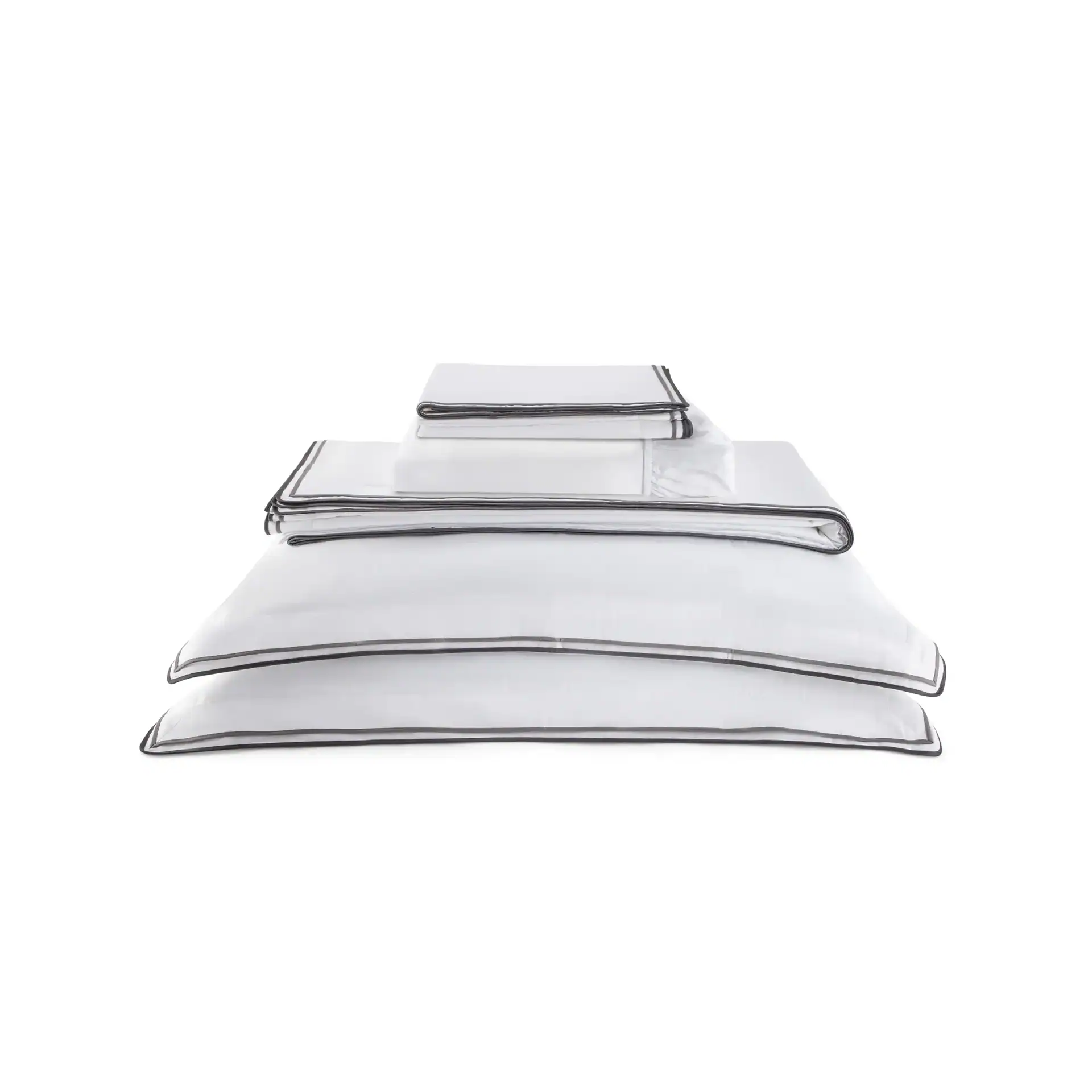 double flange bundle set in all white with taupe & charcoal product photo