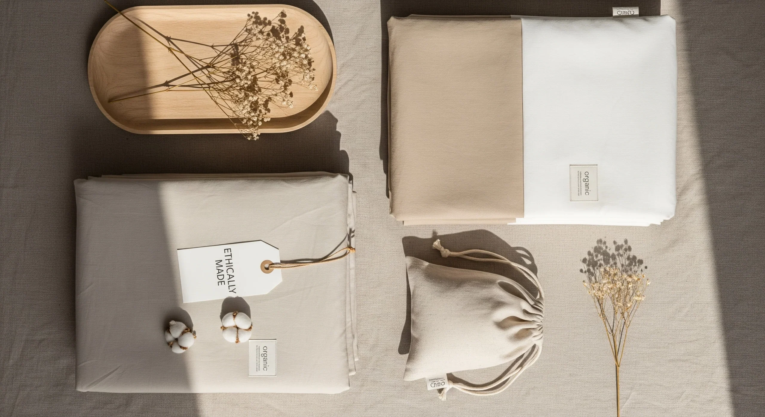 Organic bed sheet set with natural fabric and ethically made materials for UAE homes